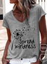 Spread Kindness V Neck Casual T-Shirt
