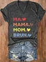 Women's Ma Mama Mom Bruh Print Casual T-Shirt