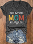 Women's This Awesome Mom Belongs To Printed T-Shirt