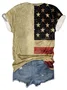 Women's Courtesy of The Red White And Blue Print T-Shirt Print Crew Neck Casual T-Shirt