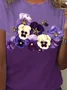 Women's Alzheimer's Purple Floral Print T-Shirt