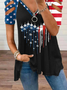 America Flag Jersey Casual Loose T-Shirt