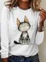 Loose Cotton Cat Casual T-Shirt