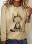 Loose Cotton Cat Casual T-Shirt