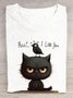 Cotton Loose Cat Casual T-Shirt