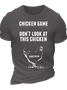 Men's Funny Chicken Game Graphic And Letter T-Shirt