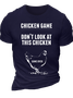 Men's Funny Chicken Game Graphic And Letter T-Shirt