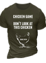 Men's Funny Chicken Game Graphic And Letter T-Shirt