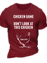 Men's Funny Chicken Game Graphic And Letter T-Shirt