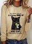 My Spirit Animal Is A Grumpy Drunk Cat Who Slaps Annoying People Sarcastic Long sleeve Shirt