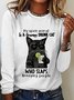 My Spirit Animal Is A Grumpy Drunk Cat Who Slaps Annoying People Sarcastic Long sleeve Shirt