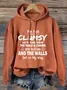 Women‘s I'm Not Clumsy Cotton-Blend Hoodie Casual Text Letters Hoodie