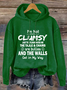 Women‘s I'm Not Clumsy Cotton-Blend Hoodie Casual Text Letters Hoodie