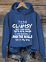 Women‘s I'm Not Clumsy Cotton-Blend Hoodie Casual Text Letters Hoodie