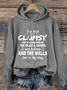 Women‘s I'm Not Clumsy Cotton-Blend Hoodie Casual Text Letters Hoodie