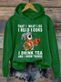 Women Owl That’s What I Do I Read Books I Drink Tea And I Know Things Loose Animal Casual Hoodie Hoodie