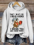 Women Owl That’s What I Do I Read Books I Drink Tea And I Know Things Loose Animal Casual Hoodie Hoodie