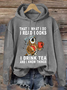 Women Owl That’s What I Do I Read Books I Drink Tea And I Know Things Loose Animal Casual Hoodie Hoodie