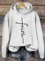 Faith Cross Casual Text Letters Hoodie