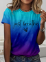 Women's Just Breathe Mental Health Print Casual T-Shirt