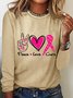 Peace Love Cure  Breast Cancer Long Sleeve Shirt