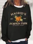 Women's Hagrid'S Pumpkin Patch Print Crew Neck Casual Sweatshirt