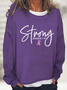 Breast Cancer Survivor Faith Casual Loose Sweatshirt