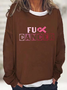 Breast Cancer Awareness Crew Neck Casual Sweatshirt