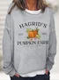 Women's Hagrid'S Pumpkin Patch Print Crew Neck Casual Sweatshirt