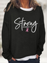 Breast Cancer Survivor Faith Casual Loose Sweatshirt