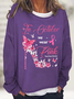 Breast Cancer Cancer Support Casual Cotton-Blend Sweatshirt