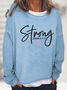 Breast Cancer Survivor Faith Casual Loose Sweatshirt