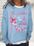 Breast Cancer Cancer Support Casual Cotton-Blend Sweatshirt