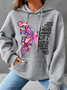 Breast Cancer Awareness Butterfly Graphic Simple Loose Hoodie