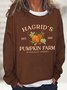 Women's Hagrid'S Pumpkin Patch Print Crew Neck Casual Sweatshirt