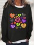 Candy Hearts Halloween Casual Sweatshirt