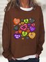 Candy Hearts Halloween Casual Sweatshirt