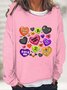 Candy Hearts Halloween Casual Sweatshirt