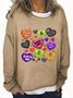 Candy Hearts Halloween Casual Sweatshirt