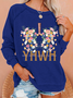 YHWH Floral Christian Text Letters Casual Sweatshirt