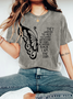 Women's Butterfly Letters Vintage Distressed Shirt