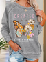 Created With Purpose Christian Casual Text Letters Sweatshirt