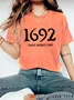 Halloween Women's 1692 They Missed One Salem Witch Print Vintage Distressed Shirt