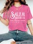 Halloween Women's Salem Broom Co Quality Handcrafted Enchanted Est 1692 Printed Vintage Distressed Shirt