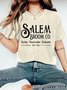 Halloween Women's Salem Broom Co Quality Handcrafted Enchanted Est 1692 Printed Vintage Distressed Shirt