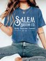 Halloween Women's Salem Broom Co Quality Handcrafted Enchanted Est 1692 Printed Vintage Distressed Shirt