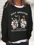 Just Breathe Boho Christian Casual Text Letters Sweatshirt