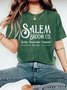 Halloween Women's Salem Broom Co Quality Handcrafted Enchanted Est 1692 Printed Vintage Distressed Shirt