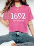 Halloween Women's 1692 They Missed One Salem Witch Print Vintage Distressed Shirt