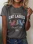 Women's Childless Cat Lady Print Crew Neck T-Shirt